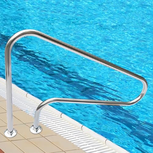 Rostfreier Schwimmbad-Handlauf 304 Edelstahl Pool Haltegriff, Pool Geländer Für Den Unterirdischen Pool-Einstieg, Pool Einstiegshilfe Handläufe Mit Zubehör, Geeignet für Wasserparks von WJYTDHIQS