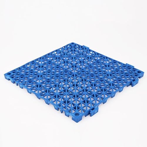 1,5 Cm Dicke, Ineinandergreifende Anti-Rutsch-Matte, 30 X 30 Cm Für Küche Und Badezimmer, Perforierte, Wasserdichte Anti-Rutsch-Bodenmatte Aus PVC(Blue,16pcs) von WJYWX