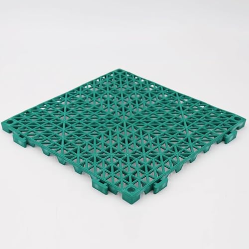 1,5 Cm Dicke, Ineinandergreifende Anti-Rutsch-Matte, 30 X 30 Cm Für Küche Und Badezimmer, Perforierte, Wasserdichte Anti-Rutsch-Bodenmatte Aus PVC(Green,4pcs) von WJYWX