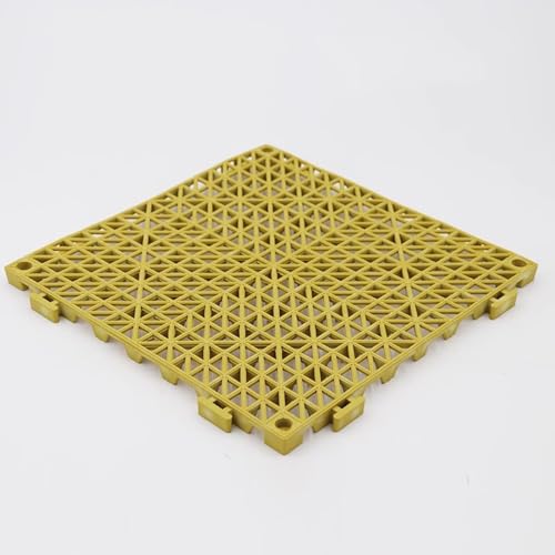 1,5 Cm Dicke, Ineinandergreifende Anti-Rutsch-Matte, 30 X 30 Cm Für Küche Und Badezimmer, Perforierte, Wasserdichte Anti-Rutsch-Bodenmatte Aus PVC(Yellow,6pcs) von WJYWX