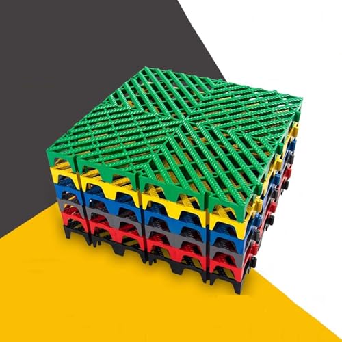 4 Cm Dicke Wasserdichte Bodenmatte Für Autowaschanlagen, 40 X 40 Cm Rutschfeste Bodenmatte, Wasserdichte, Rutschfeste Gummibodenmatte(Green,6pcs) von WJYWX
