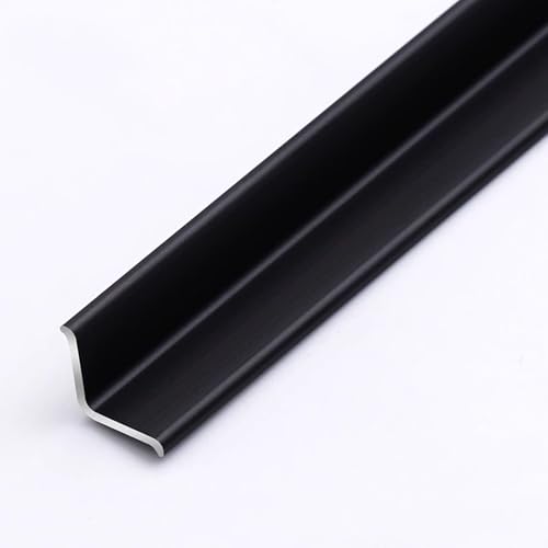 90 Cm Selbstklebender Aluminium-Winkelstreifen, 3er-Pack Wand- Und Deckenübergangsprofil Für Glatte Kanten, Ideal Für Wohnraumgestaltung Und Renovierungen(Matte black,30x30mm) von WJYWX