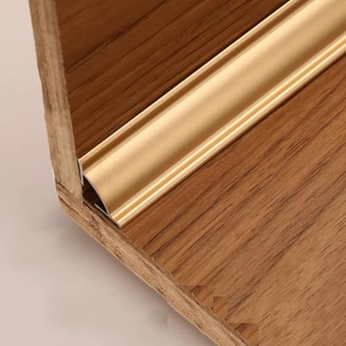 Aluminiumlegierung-Eckleiste, 0,9 M, 3-teilige Dekorative Fugenleisten Für Nahtloses Finish, Innenendleiste Für Wände, Wohnzimmer, Badezimmer Und Wohnraumgestaltung(Gold,4cmx0.9m) von WJYWX