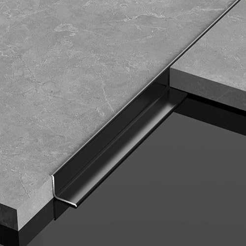 Aluminiumlegierung Wandabschlussleiste, 3 Stück À 90 Cm Innen- Und Außeneckleisten Sockelleisten Perfekt Für Wohnraumgestaltung Und Renovierung(Bright black,10x10mm) von WJYWX