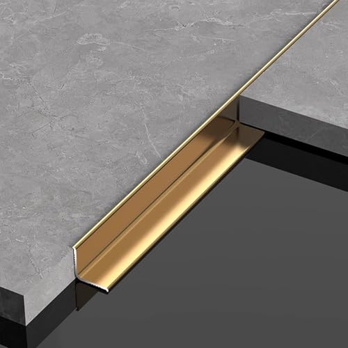Aluminiumlegierung Wandabschlussleiste, 3 Stück À 90 Cm Innen- Und Außeneckleisten Sockelleisten Perfekt Für Wohnraumgestaltung Und Renovierung(Titanium gold,30x30mm) von WJYWX