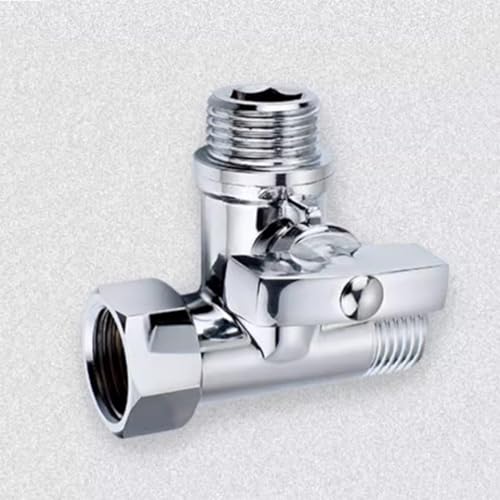 Drei-Wege-Kugelhahn, Verdickter Kupfer Live Joint Wasserhahn Eckventil Waschmaschine Rohr Ein In Zwei Aus Mit Schalter Wasserventil Shunt Connector(A) von WJYWX