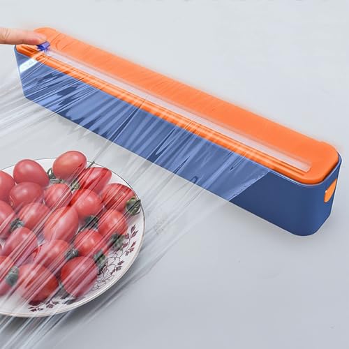 Frischhaltefolien-Spender, wiederverwendbarer Lebensmittelfolienschneider mit Gleitschneider für Küche, Restaurant, Supermarkt, Verpackung von Obst und Gemüse (A) von WJYWX