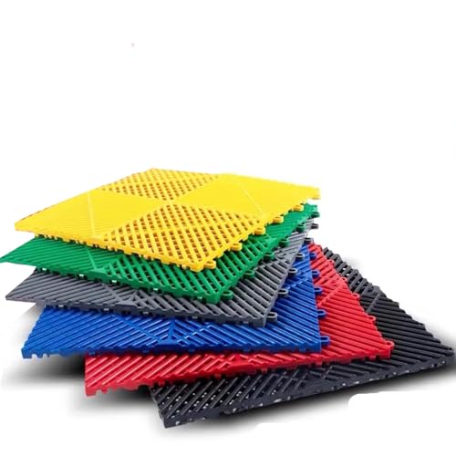 Garagenbodenmatten 40 X 40 Cm, Dicke 1,8 Cm, Modulare Verbund-Polster-Werkstatt-Entwässerungsmatte Für Garagen, Außenbereiche Und Nassbereiche(Yellow,16pcs) von WJYWX