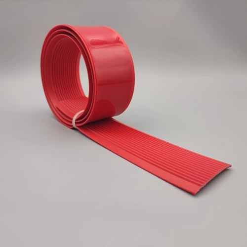 Treppenhaus Anti-Rutsch Streifen, 10m PVC Stufen Druck Streifen Anti-Rutsch Matte Selbstklebend Haushalt Stufe Ecke Schutz Einfassung Streifen Outdoor Wrapping Strip(Red,5cmx10m) von WJYWX