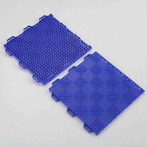Verbundene Anti-Rutsch-Matte, 25 X 25 Cm, Dicke 14 Mm, Anti-Rutsch-Bodenmatte Für Badezimmer, Wasserdichte Perforierte Toilettenmatte Aus Kunststoff(Blue,6pcs) von WJYWX