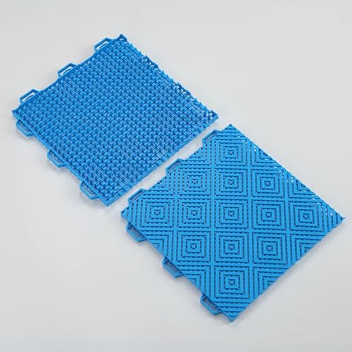Verbundene Anti-Rutsch-Matte, 25 X 25 Cm, Dicke 14 Mm, Anti-Rutsch-Bodenmatte Für Badezimmer, Wasserdichte Perforierte Toilettenmatte Aus Kunststoff(Sky blue,8pcs) von WJYWX