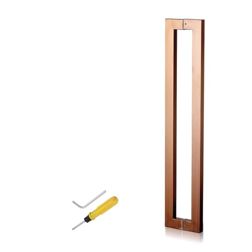 WJYWX Griffleiste Edelstahl, 1 Paar Stoßgriff Eckig Länge 600/800/1000/1200/1500MM Inklusive Installationswerkzeug Für Bürotüren, Eingangsbereiche(Rose Gold,1500mm) von WJYWX