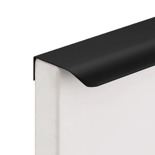 WJYWX Versteckte Griff Verdeckt, Aluminium-Legierung Schrank Griffe, Schublade Versenkt Schrank Erweiterung Türgriff Keine Bohrung 4 Stück Pulls(Matte black,400mm) von WJYWX