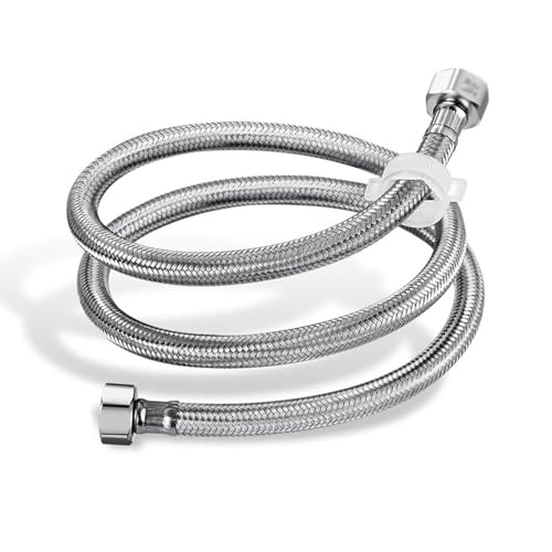 Wasserhahnanschluss, G 1/2„ X G 1/2“ 304 Edelstahl Wasserzulaufschlauch, Geeignet for Wassererhitzer/Toilette/Hahnwasserzulauf, Etc., Universelle 20mm Schnittstelle(150cm) von WJYWX