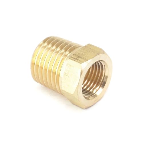 1/4" NPT Male x 1/8" NPT Female Reducing Bushing Brass Hex Pipe Fitting Adapter Air Gas Fuel Water von WJZJSVWTAU