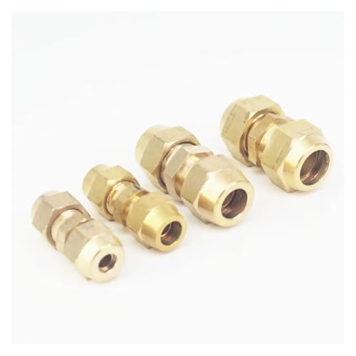 1PC Flare Fit Tube O/D 8mm (Nut M12x1.25) Brass Connector Fitting With Nuts Refrigeration Air Conditioner von WJZJSVWTAU