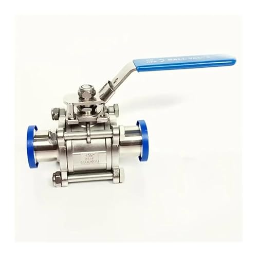 Fit 63mm Pipe OD x 2.5" Tri Clamp 3-Piece Ball Shut Off Valve SUS 304 Stainless Beer Brewing Home von WJZJSVWTAU