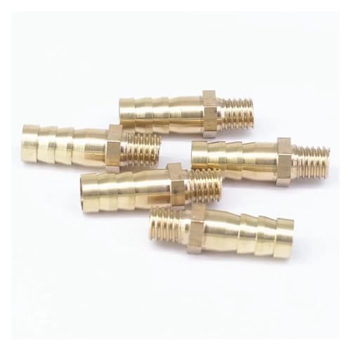 Schlauchstutzen I/D, 8 mm – M8 x 1, metrisches Außengewinde, Messing, Verbindungsstück, 5 Stück von WJZJSVWTAU