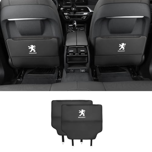Auto Rücksitz Anti Kick Pad für Peugeot 308CC 308SW 4008 407 607 RCZ 307CC Autositz Rückenlehne Protector Zubehör,Blackstyle von WJZQCSHL