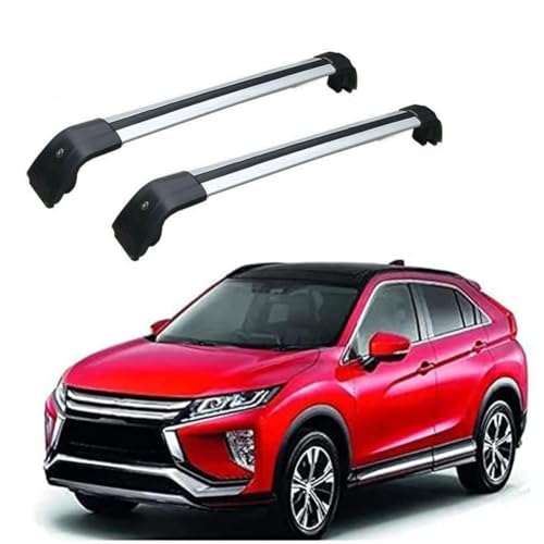 WJZXWJZC für Mitsubishi Eclipse Cross 2018-2021 DachträGer RelingträGer,Dachgepäckträger Alu Dachgepäckablage,SilverBlack von WJZXWJZC