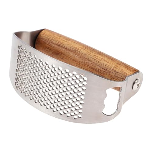 Knoblauchwolf Knoblauchwippe Aus Rostfreiem Edelstahl Knoblauchpresse Knoblauch Zerkleinerer Mit Flaschenöffner Mit Bequemem Griff Einfache Handhabung Und Reinigung von WJnflQN