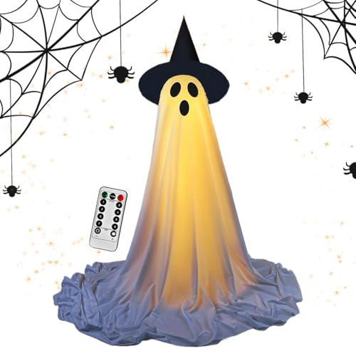 WJnflQN Halloween Ghost Decor | Gruselige Partydekoration Geisterlichter mit Fernbedienung | Unheimliche Wohnakzente für Festival Urlaub Rasen Party Gärten Veranden Escape Room von WJnflQN