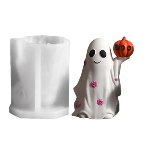 WJnflQN Halloween Silikoneformen - Kürbis Geist Wiederverwendbare Bastelwerkzeuge,Süße Epoxidharzformen Silikon Halloween Deko,Für Epoxy Harz Seifen Gips Kunsthandwerk Schreibtischdeko Party Festtag WJnflQN Halloween Silikoneformen - Kürbis Geist Wiederverwendbare Bastelwerkzeuge,Süße Epoxidharzformen Silikon Halloween Deko,Für Epoxy Harz Seifen Gips Kunsthandwerk Schreibtischdeko Party Festtag von WJnflQN