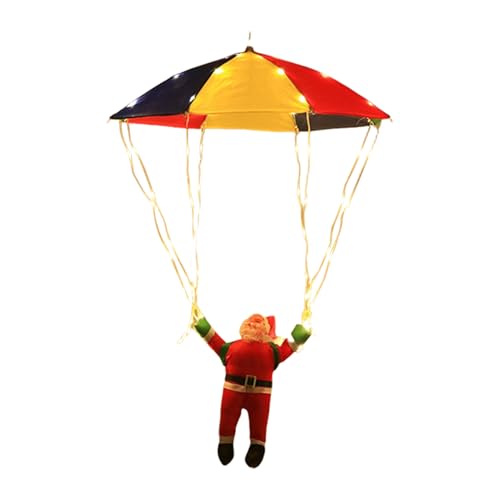 WJnflQN Santa Claus,Schwebender Weihnachtsmann Deko - wasserdichte Deko Mit 8 Lichtmodi Für Baum Balkon Garten Fenster Dekoration von WJnflQN