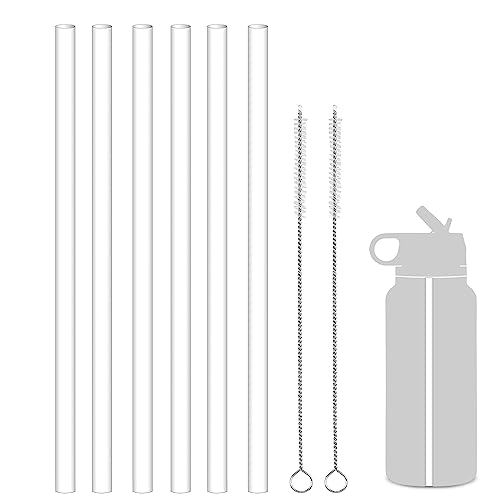 WK ieason Plastik Strohhalme Ersatz Strohhalm Wiederverwendbare Trinkhalme Kompatibel mit Hydro Flask Wasserflasche 18-64oz und andere Marken mit 2 Strohhalmbürsten, ungiftig Klar Strohhalme von WK IEASON