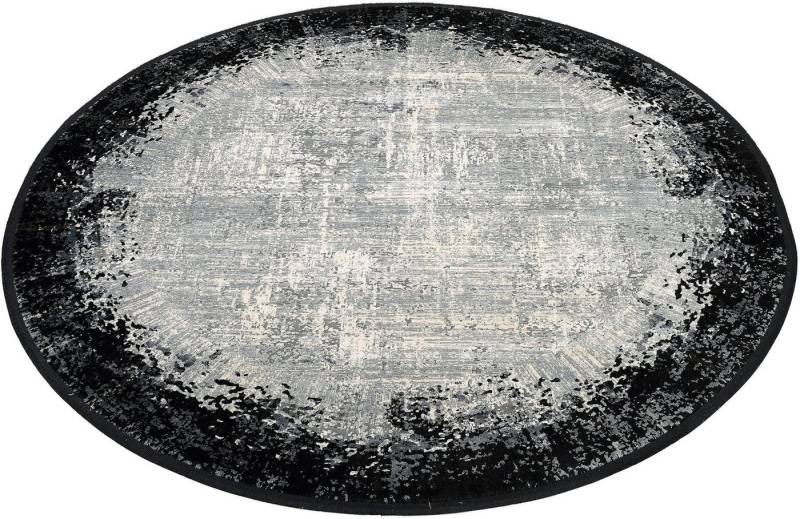 WK WOHNEN Teppich BORDER, rund, Höhe: 8 mm, hochwertiger Viskoseanteil, samtweiche Oberfläche mit 3 D Effekt von WK WOHNEN