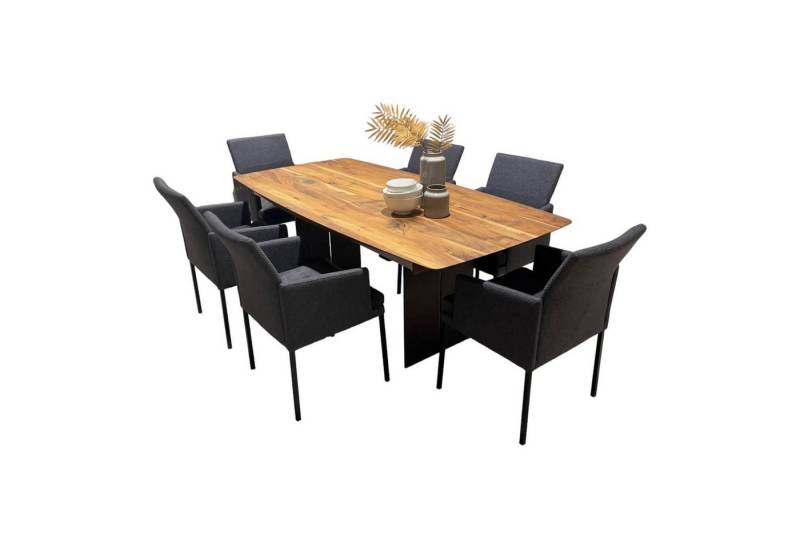 WK WOHNEN Esstisch Esstischsystem WK 852 Nussbaum Massiv Gestell Wenge Gerade Schoko von WK WOHNEN