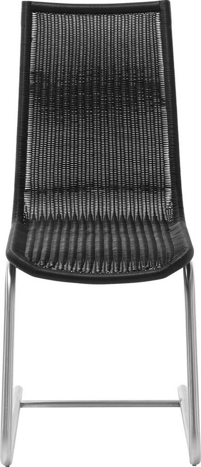 WK WOHNEN Freischwinger WK 7400, Rundrohrgestell in Edelstahloptik, Vollgeflecht, 1er und 2er Set von WK WOHNEN