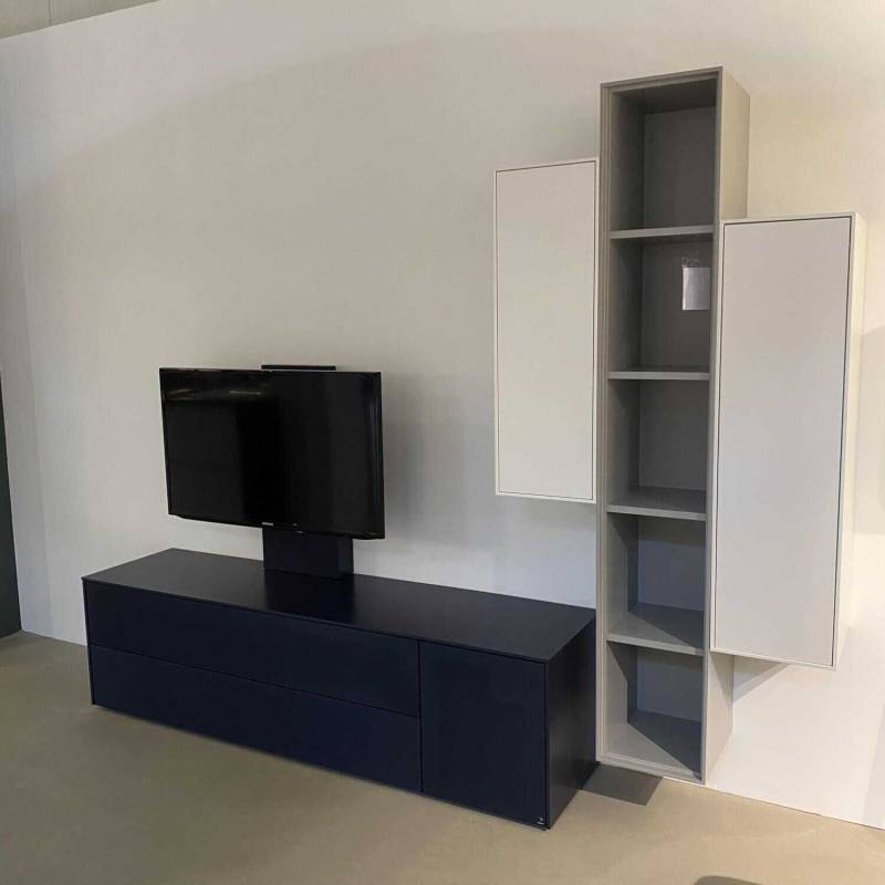 Anbauwand Intono Lack Schwarzblau Mit Tv-Halterung von WK Wohnen