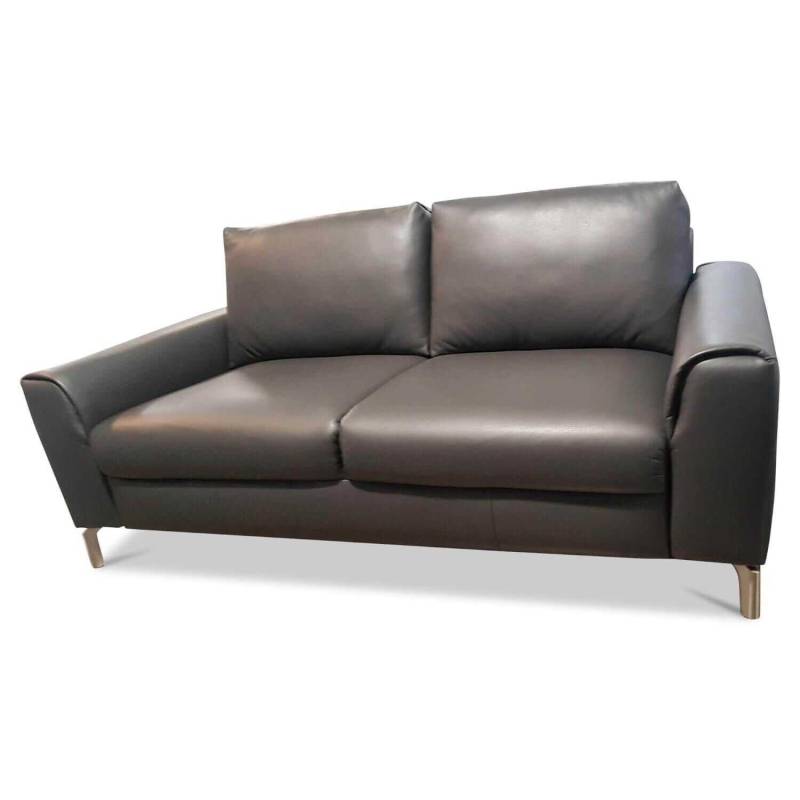 Sofa WK660 Venosa Zweisitzer Leder Montana Basalto Grau von WK Wohnen