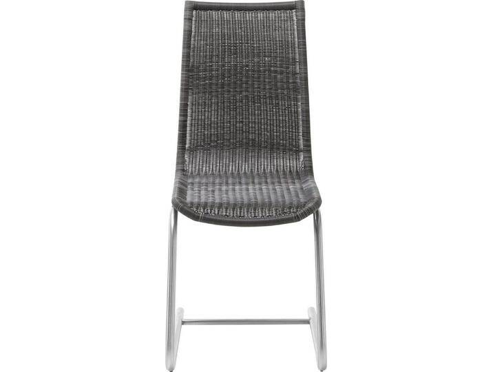 WK WOHNEN Freischwinger WK 7400, Rundrohrgestell in Edelstahloptik, Vollgeflecht, 1er und 2er Set, grau, 2er Set, kieselgrau von WK-Wohnen