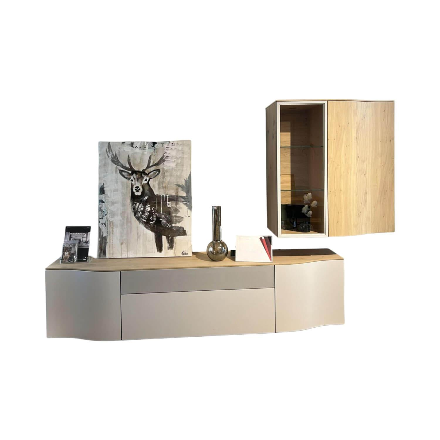 Wohnwand 420 Viva Holz Glattlack Steingrau Grau Mit Push-Beschlag Wohnwand 420 Viva Holz Glattlack Steingrau Grau Mit Push-Beschlag von WK Wohnen