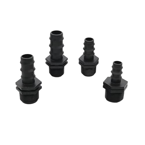 WKAIYUAN 1/2 ", 3/4" Außengewinde Gerader Anschluss Landwirtschaftliche Bewässerungsanschlüsse An DN16 DN20 Gartenschlauch Kunststoff 5 Stücke(1I2 Inch to DN16) von WKAIYUAN