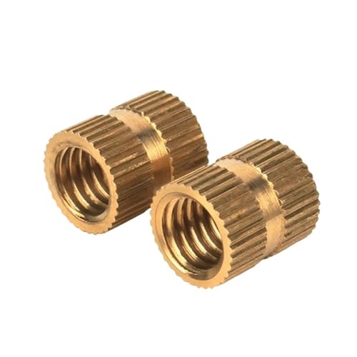 WKAIYUAN 100 stücke KUPFER Rändel Einsatzmutter M2 M2.5 Eingebettet Gewinde for Kunststoff-spritzguss Hot Melt Wärme Set Muttern(Length 6mm,M2 OD 3.5mm 100PCS) von WKAIYUAN