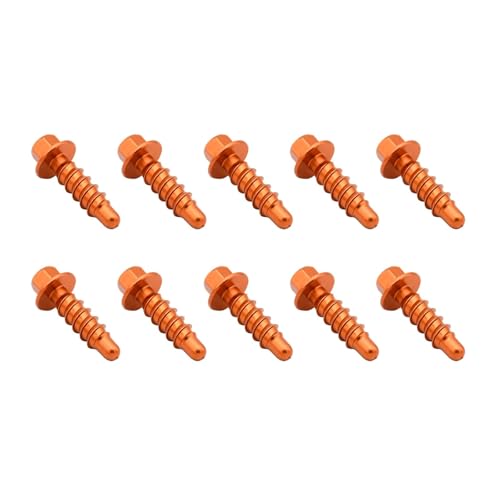 WKAIYUAN 10Pcs CNC Motorrad Selbstschneidende Schraube Bolzen Kit for SX SXF XC XCW XCF EXC EXCF 125-530 2004-2021 2022 2023 Universal Teile(Orange) von WKAIYUAN