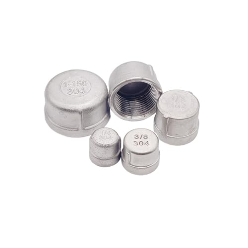 WKAIYUAN 304 Edelstahl Innenseide Rohrkappe Rohrstopfen Armaturen 1/8" 1/4" 1/2" 3/4" 1" Innengewinde Rohrmutter Hut Anschlussadapter(2") von WKAIYUAN
