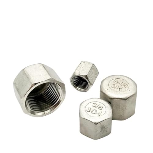 WKAIYUAN 304 Edelstahl Innenseide Sechskantkappe Rohrstopfen Armaturen 1/8" 1/4" 1/2" 3/4" Innengewinde Rohrmutter Hut Anschlussadapter(2") von WKAIYUAN