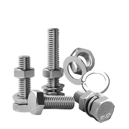 WKAIYUAN 4 In1 Set 304 Edelstahl Sechskantschraube Mutter Unterlegscheibe Federscheibe Dichtung Schrauben Kombination M10 Verlängern(140mm) von WKAIYUAN