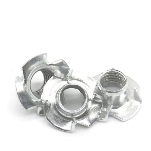 WKAIYUAN 4-zackige T-Mutter, 30 Stück, M4, M5, M6, M8, M10, vier Krallenmutter, Lautsprechermutter, blinde T-Mutter mit Zinken, Holzmöbel, T-Muttern(M8) von WKAIYUAN