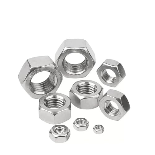 WKAIYUAN 5/10/20/50 Stück M1 M1.2 M1.4 M1.6 M2 M2.5 M3 M3.5 M4 M5 M6 M8 Sechskantmutter aus Edelstahl 304 DIN934(M4 x20pcs) von WKAIYUAN
