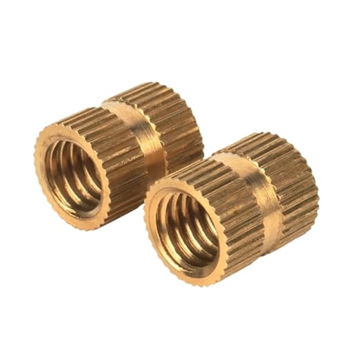 WKAIYUAN 50 stücke KUPFER Rändel Einsatz Mutter M5 Gewinde Eingebettet for Kunststoff Spritzguss Hot Melt Wärme Set Muttern(Length 10mm) von WKAIYUAN