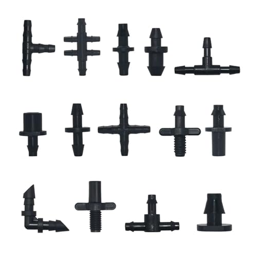 WKAIYUAN Bewässerungs-Tropfer-Sprinkler-Anschluss 1/8" 1/4" Schlauchanschluss T-Stück Ellenbogen Wasserrohr-Reparatur-Montage Garten 3/5 4/7mm Rohrkupplung(L) von WKAIYUAN