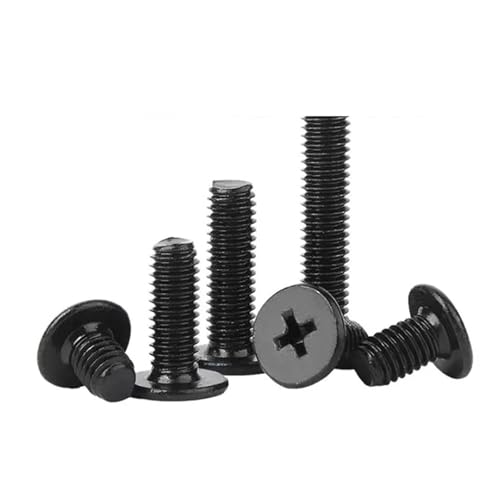 WKAIYUAN CM M5 Schwarz 304 Edelstahl Laptop Computer Kreuz Ultra Dünne Niedrigen Flachen Wafer Kopf Schraube(18mm) von WKAIYUAN