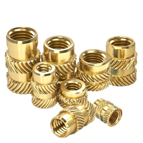 WKAIYUAN Hot Melt Heat Injection Molding 3D-Druck Messing Kupfer Embed Insert Nuts Rändelgewinde for Autoteile for Motoransaugkrümmer(Length 6.5mm) von WKAIYUAN