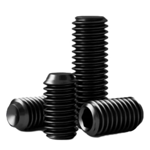 WKAIYUAN Innensechskant-Stellschraube M6, schwarz, Kohlenstoffstahl Grad 12.9, Schrauben, kopflose Madenschrauben mit konkavem Ende(M6_25 MM X 10 PCS) von WKAIYUAN
