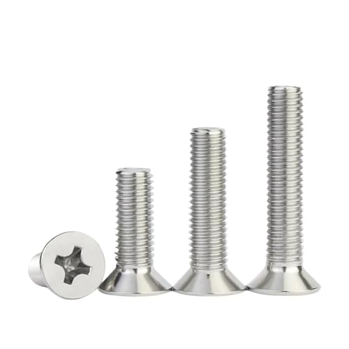 WKAIYUAN Kreuzschlitz Senkkopfschraube M4 M5 Bolzen Edelstahl(45mm,M4 (20pcs)) von WKAIYUAN